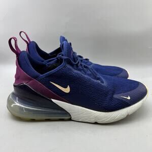 Nike Air Max 270 Running Shoes Women Size 8.5 Blue Purple Comfort Low Sneakers